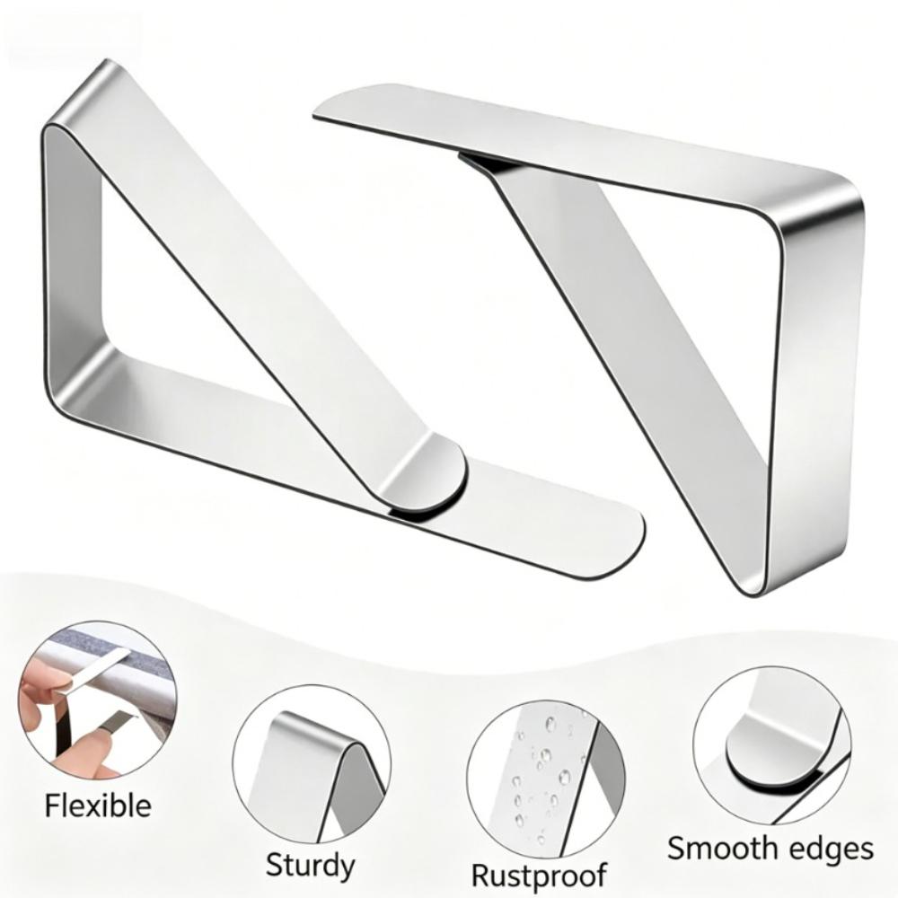 2-20Pcs Stainless Steel Anti-Slip Tablecloth Clips Non-slip Tables Cover Securing Clamps Clip Wedding Camping Promenade Table Cover Clip