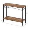 2 Tier Small Console Table Retro Sofa Table with Storage Behind Couch Table for for Living Room Entryway Hallway Foyer