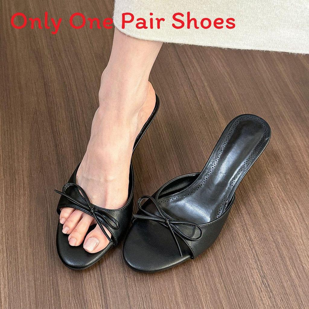 French Mules Slip On Shoes With Pu Upper And Pointed Toe For Casual Wear