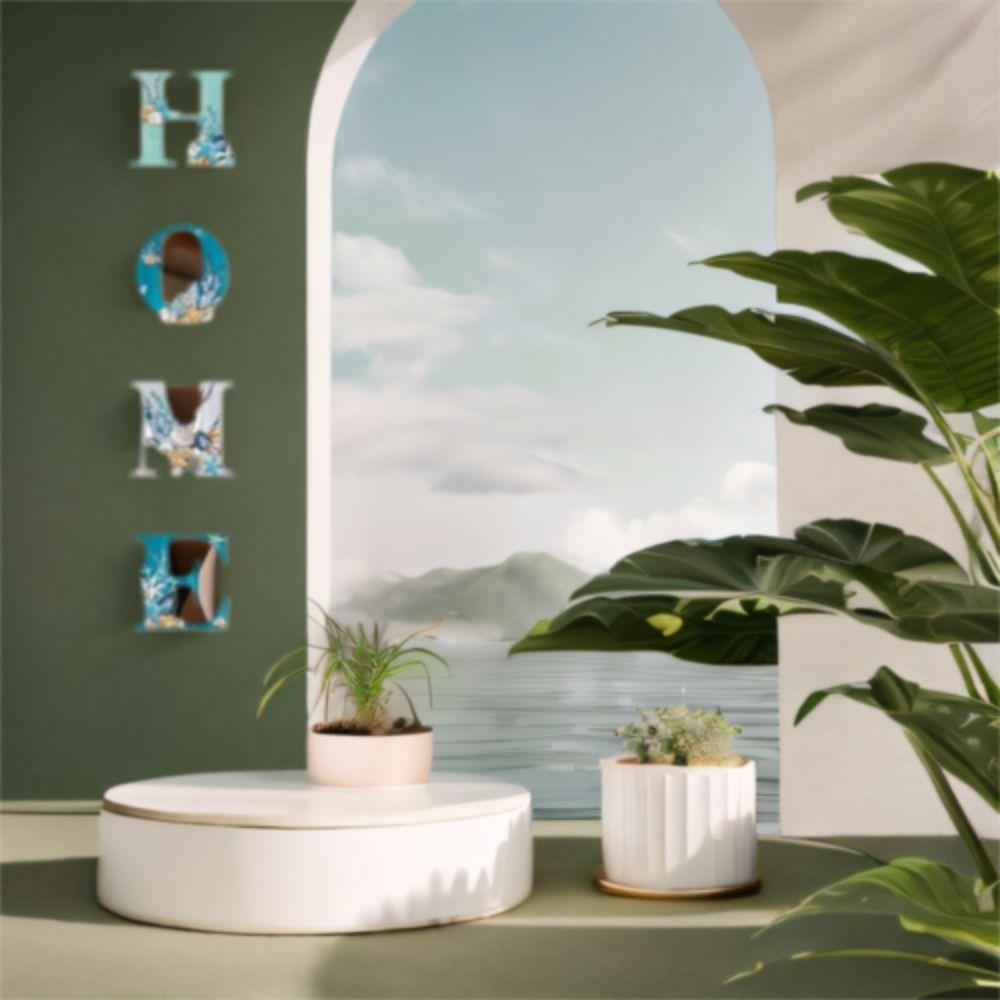 4pcs Handmade Ocean HOME Sign Pendant Nautical Style Wall Hanging Ornaments Bedroom