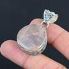Daughters Day Sale Rose Quartz Gemstone 925 Silver Wife Wedding Pendant Jewelry