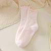 Ladies Autumn and Winter Thickened Velvet Warm Lovely Sweet Bow Lace Mid Tube Socks