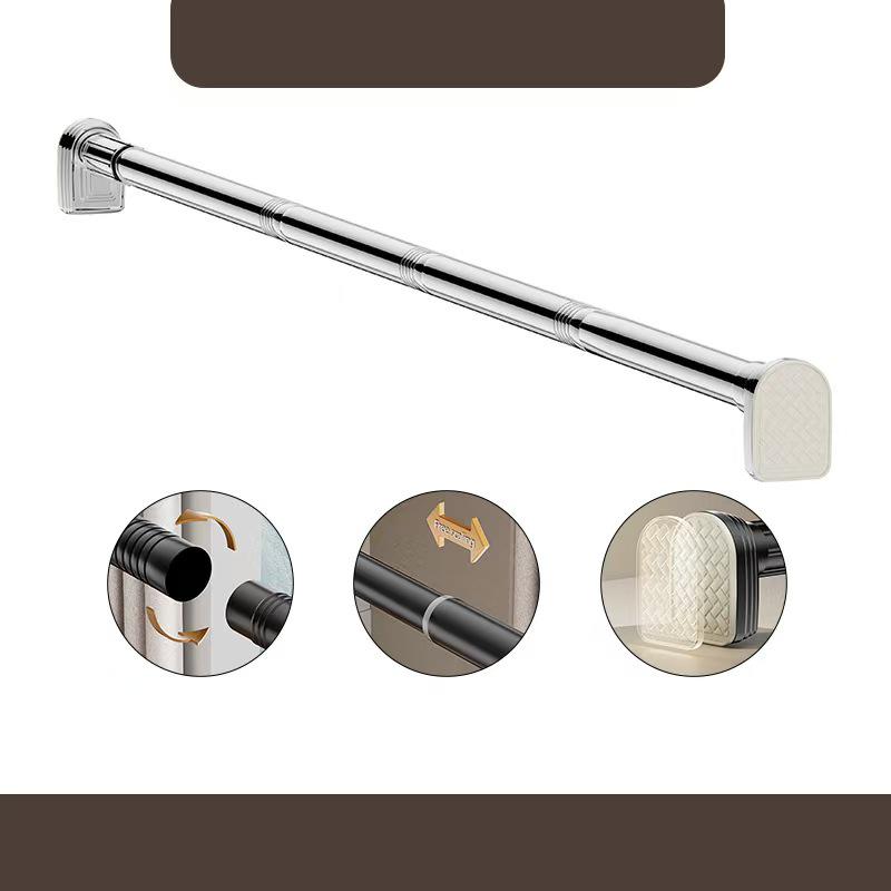 Ausziehbarer Duschvorhangstange aus Edelstahl ohne Bohren für Balkon und Fenster