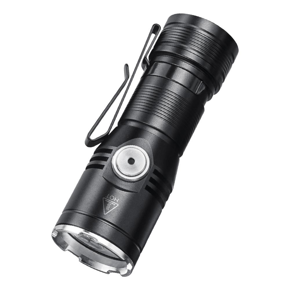 BORUiT LED Flashlight Built-in Battery USB-C Rechargeable Lamp Waterproof Work Fishing Torch Camping Hunting Head Lamp Tiki