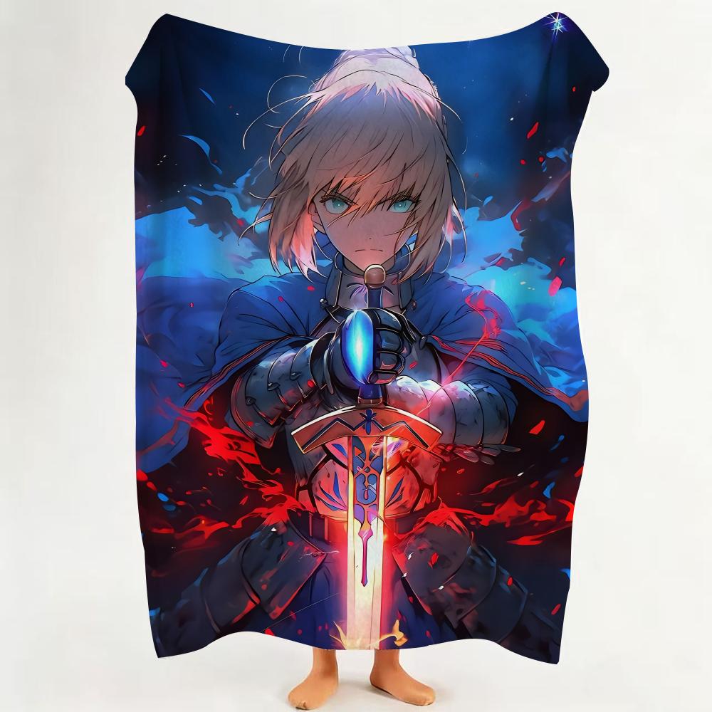 Game F Fate G Grand O Order  Flannel  Blanket Suitable for Sofa Living Room Bedroom