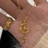 Vintage Iris Wand Snake Necklace Elegant Minimalist Fairy Butterfly Moon Necklace for Women
