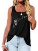 Women Fashion Print Sleeveless Top Summer Casual Round Neck T-shirt Pullover Loose Ladies Round Neck Tank Top