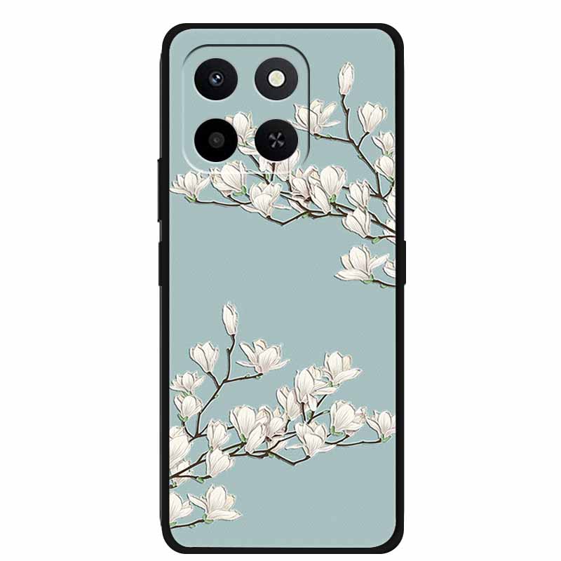 3D Lovely Phone Case For Honor X6C X 6C X6 C 6 C Soft Silicone TPU Protector For Huawei HonorX6C Relief Florals Shell Funda Capa