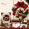 Progetti Creativi Fai da Te per la Casa Ghirlanda Patchwork Kit Artigianale, Modelli Stagionali da Cucito Natalizio, Kit Trapuntatura Fatti a Mano per Adulti Stile Rustico