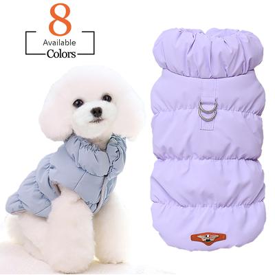 Roupas acolchoadas para filhotes de cachorro e gatos com anéis em D, jaqueta quente de inverno para cães pequenos, colete para chihuahua, casaco de buldogue francês, roupas de yorkshire