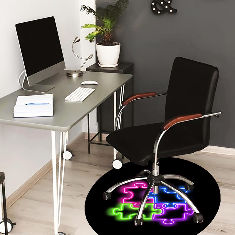 

1pc Neon Puzzle Pieces Round carpet, Perfect for Decorating Chairs, Living Rooms, Or Bedrooms, for Living Room.038 80cm by 80cm