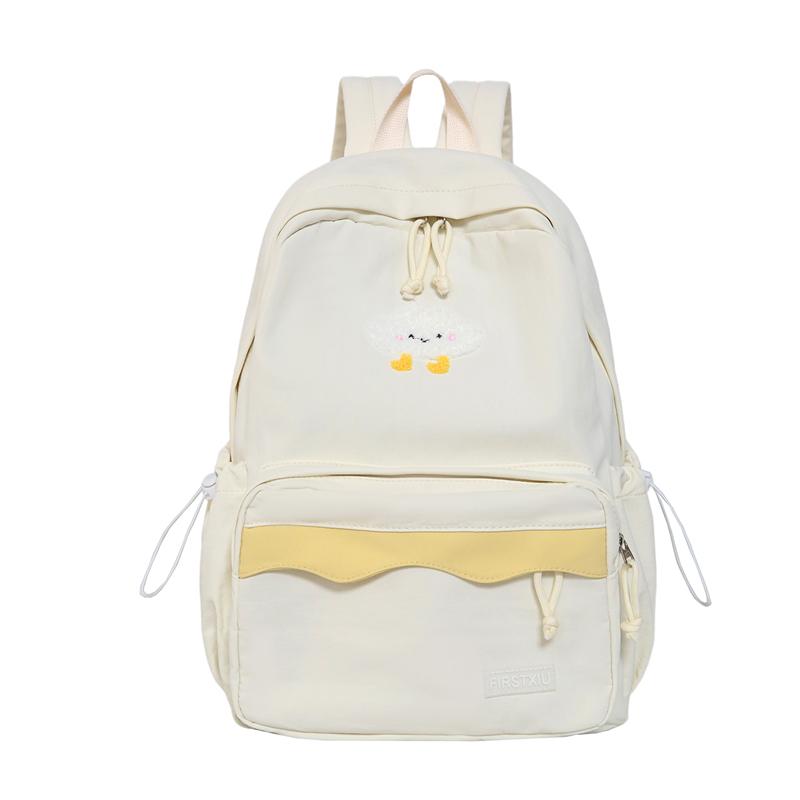Cartoon Women's Backpack Student Large Capacity School Bag Color Block Campus Backpack