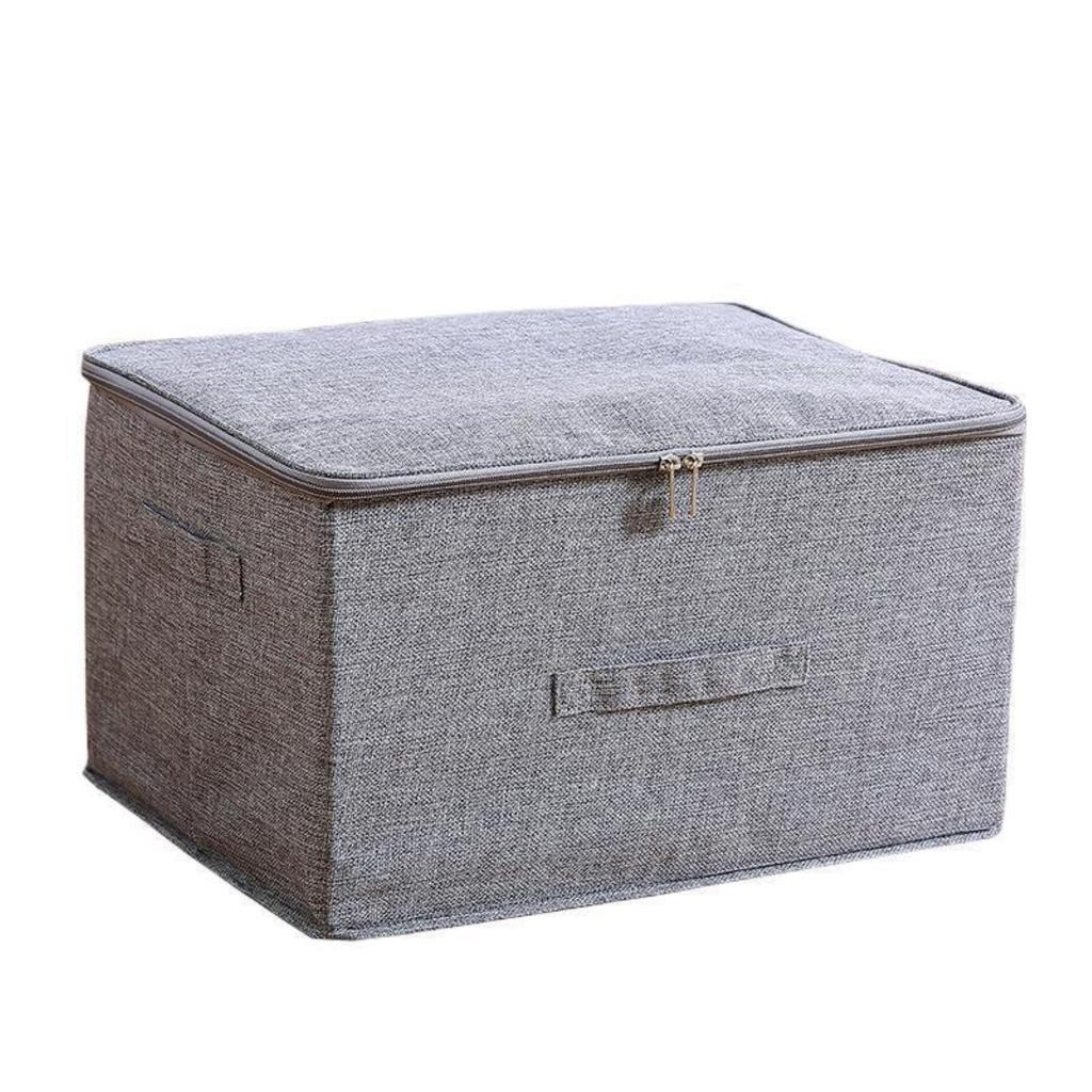 CAWKAY Large Capacity Foldable Storage Box with Handles, Clothes Storage, Lid, Stylish Fabric, Double Zipper Closure (Small, 1 Pc)