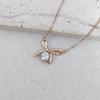 S925 Sterling Silver Bow Pendant Necklace - Women's Simple Luxury Zircon Clavicle Chain