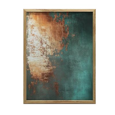 Copper Accent In Turquoise Copper Accent In Turquoise, 40X50 Cm, Gold Aluminum Frame, 230 Gsm Matte Paper