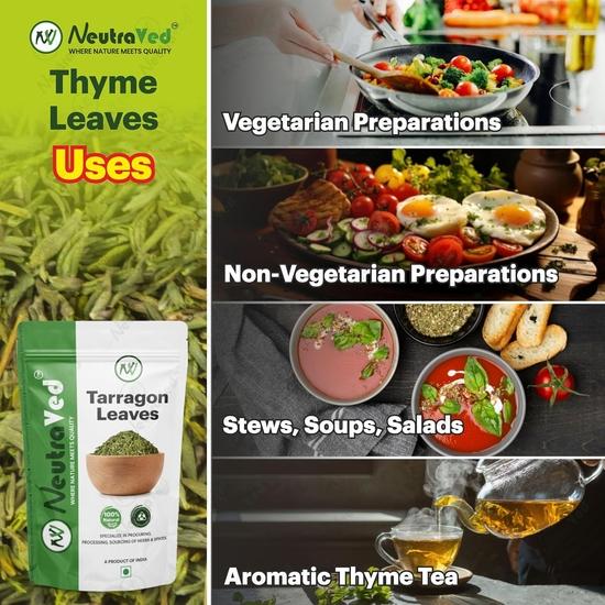 NeutraVed Thyme Leaves | Use For Thyme Herb Seasoning & Herbal Tea | Dried Ground Like Fresh - 70g