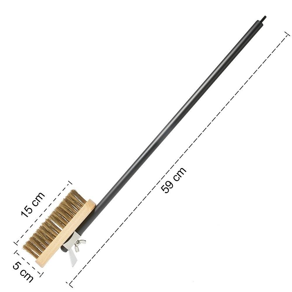 Copper Wire Pizza Oven Cleaning Brush Aluminum Alloy Handle Grill Cleaning Tool  Household