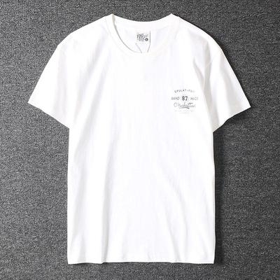 Foreign Trade Cut the Tag Off Tail Goods Leak-Picking New Couple High Cotton Personality All-matching Men's Thread Round Neck Short Sleeve T-shirt