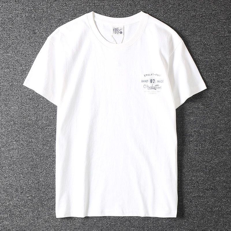 Foreign Trade Cut the Tag Off Tail Goods Leak-Picking New Couple High Cotton Personality All-matching Men's Thread Round Neck Short Sleeve T-shirt