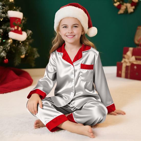 Family Christmas Pajamas Matching Sets 2 Pieces Parent-child Outfits Cozy Breathable Pjs Outfits Christmas Themed Costumes for Family