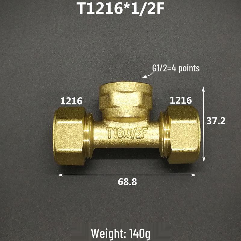 Aluminium-Kunststoffrohr Kupfer T-Stück Fitting: Reduziergewindegrößen 1216, 1418, 1620, 2025, 2632, 4, 6 Punkte.