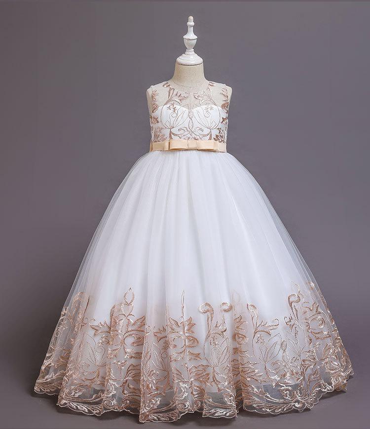 Children's Formal Bow Lace Princess Dress