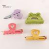 Scissors Rulers Design Hair Claw Thick Built-in Spring Claw, Transparent Soft Acrylic Shower with Office Accessories Curved Anti-Slip Teeth,