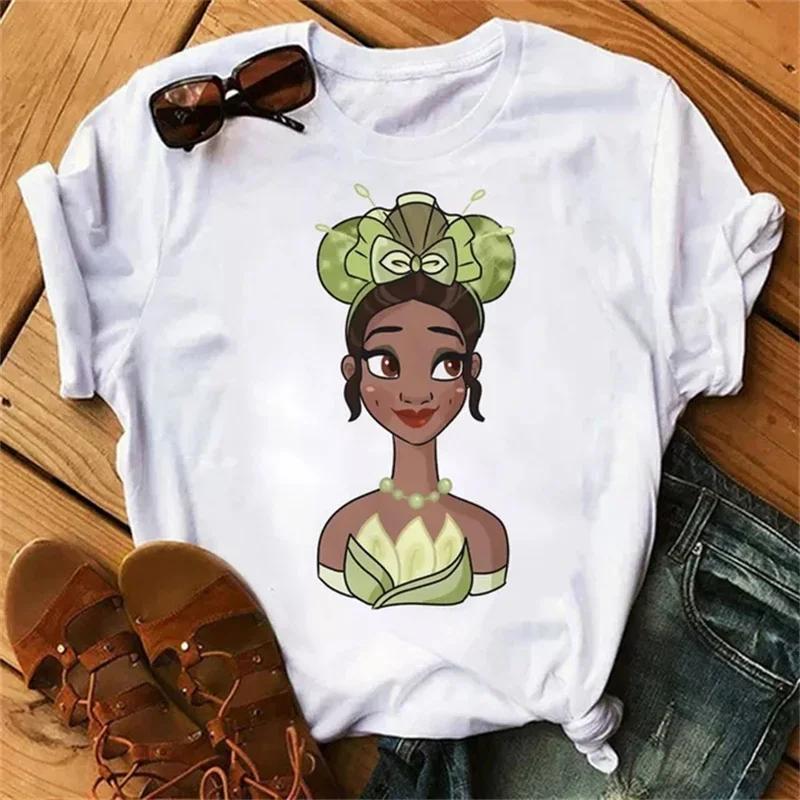 Unisex Snow White Princess T-shirt Cute Cartoon The Princesses White Tops Tshirt Streetwear T Shirts Clothes