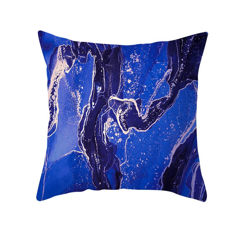 Nordic Marble Pattern Gold Edge Printed Peach Skin Pillow Cover Watercolor Ink Pattern Home Bedroom Pillow Cushion Cover