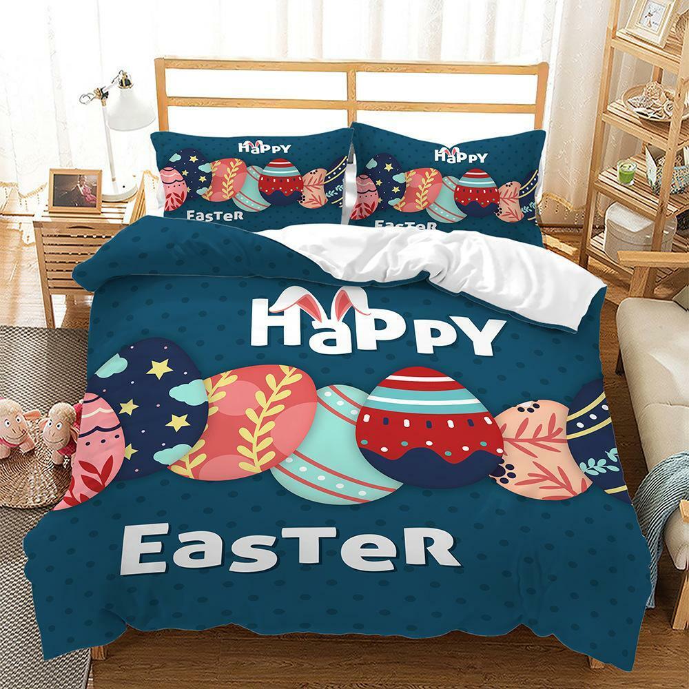 Happy Easter Doona Quilt Duvet Cover Set Pillowcase Single Double Queen Size Bed