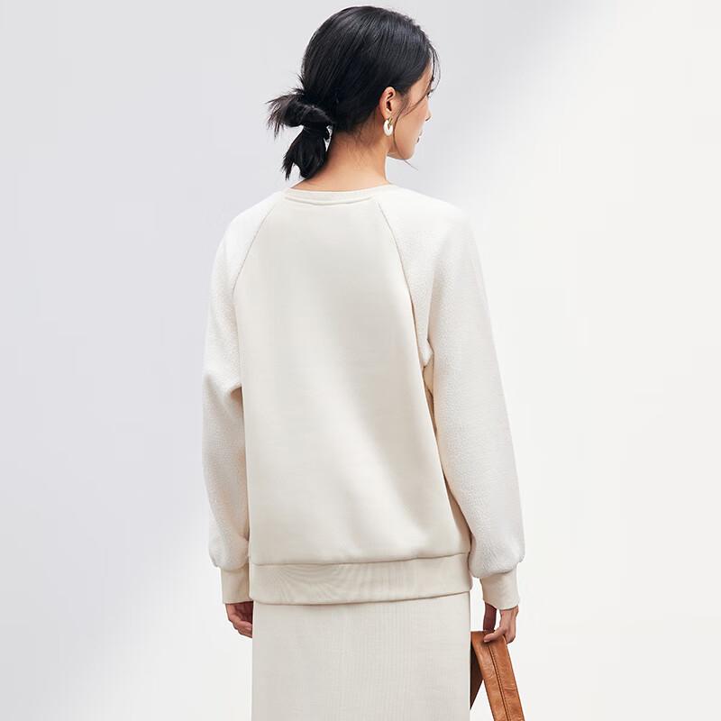 JOY SPEAKER Women's Fall 2025 Heart Print Faux Fleece Sweatshirt