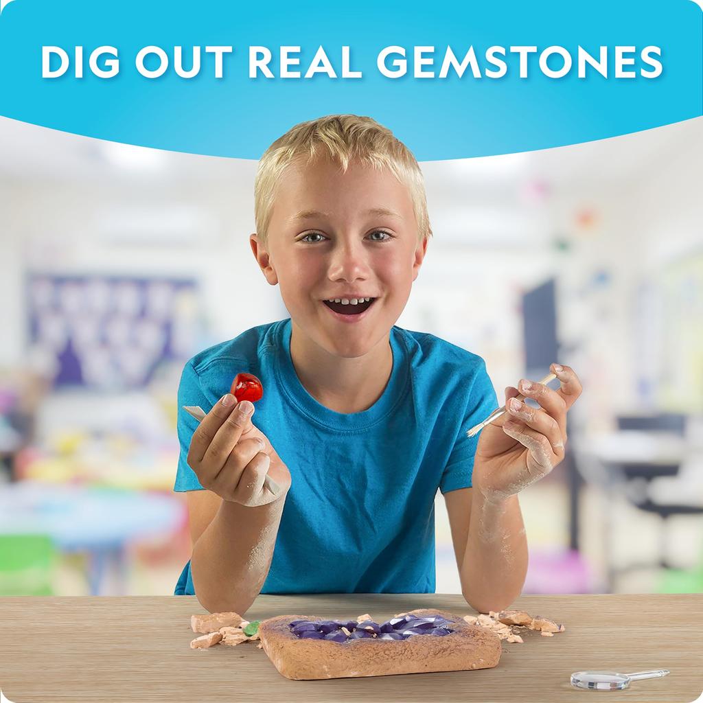 National Geographic Mega Gemstone Excavation Kit A science kit to excavate 15 real gemstones and A great gift for girls and A mining kit for mineral –