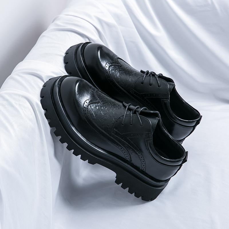 

Модные лакированные мужские туфли для торжеств, удобная платформа, роскошные туфли из натуральной кожи, новые элегантные мужские туфли для свадьбы и общения Дерби 45 чёрный