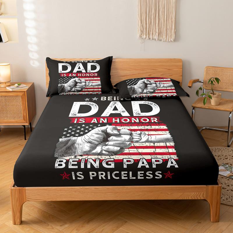 3-Piece Simple Modern Skull Animal Pattern Digital Printing Three Piece Fitted Sheet Set, Bedroom Printed Bed Cover Set, Bedding