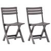Day and Night - Day and Night Folding Garden Chairs 2 Units Mocha-colored Plastic