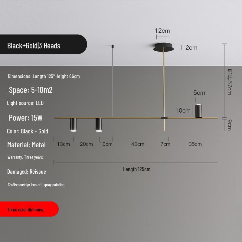 Nordic Modern Minimalist Long Strip Spotlight Fixture for Dining Room, Living Room, or Bar Counter.