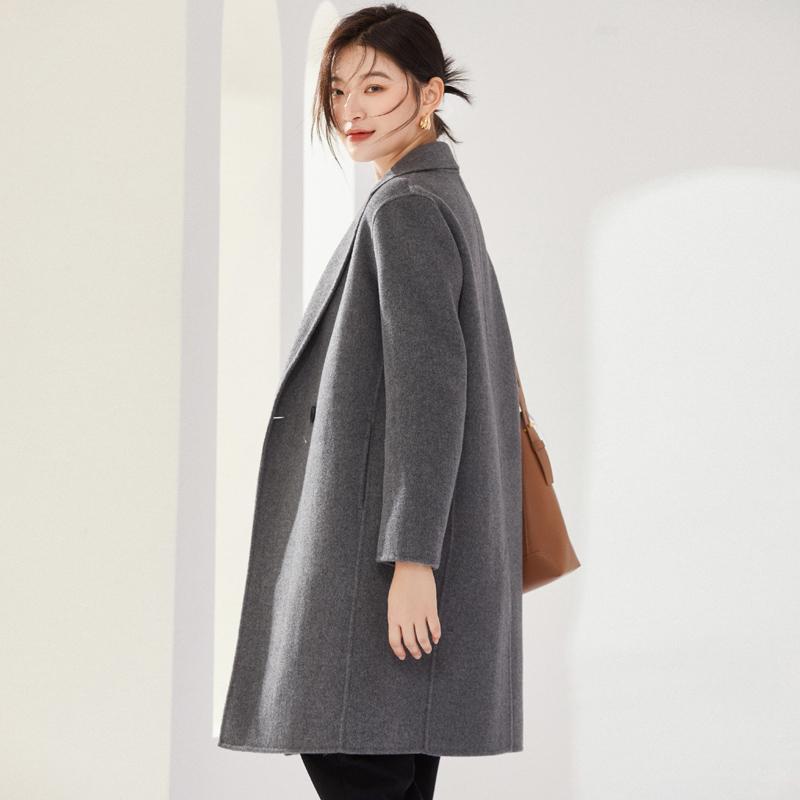 100% Wool Women Coat MODERN NEW SAGA Autumn Wool Blazer Handmade Pea Coat Winter Warm Wool Coat