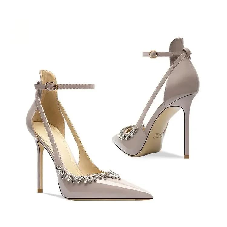 

Fashion Black and Red Gradient High Heels with A Straight Stripe Women s Slim Heels Pointed Sexy Red Wedding Shoes Toe Caps Single Shoes 34