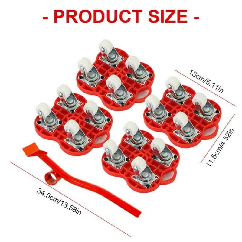 Möbeltransportset Tragbares Möbeltransportwerkzeug Arbeitssparendes Transport-Hebegerät Schweres Zeug Bewegungsradrolle