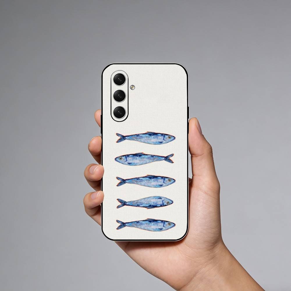 Sardines Fish Ar  Phone Case For Samsung Galaxy A73,A21s,A22,A31,A52,A53,A71,A41Soft Black Shell