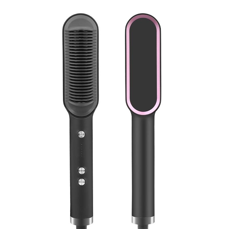 2025 NEW Model Electric Hot Comb Hair Brush Straightener Ceramic Hair Straightener Brush 220V Heating Iron Hair Straightener 220-240V чёрный