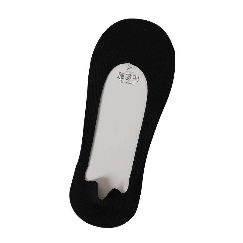 Women's Non-Slip Invisible Ice Silk Boat Socks - Low Cut, Anti-Slip Heel, Thin, Solid Color, Customizable Length