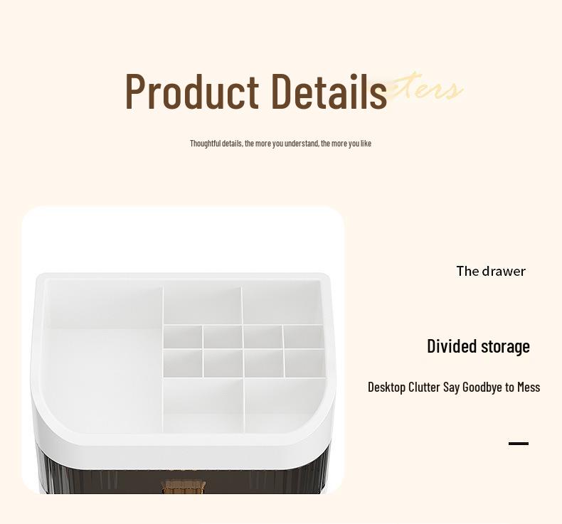 Luksusowy Organizer do Pielęgnacji Skóry z Wyższej Półki: Pojemne pudełko do przechowywania kosmetyków z szufladą na waciki