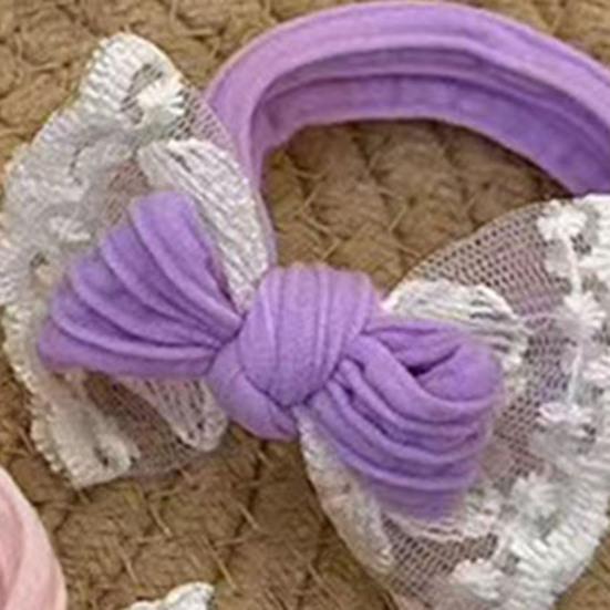 Yousheng Hair Tie Embroidery Lace Double Layer Bow Decor Hair Rope High Elasticity Ponytail Holder Women Hair