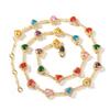 Chaîne en laiton couleur bonbon en forme de cœur avec Zircon Cubique, Collier coloré adorable pour Fêtes de Mariage et Cadeaux