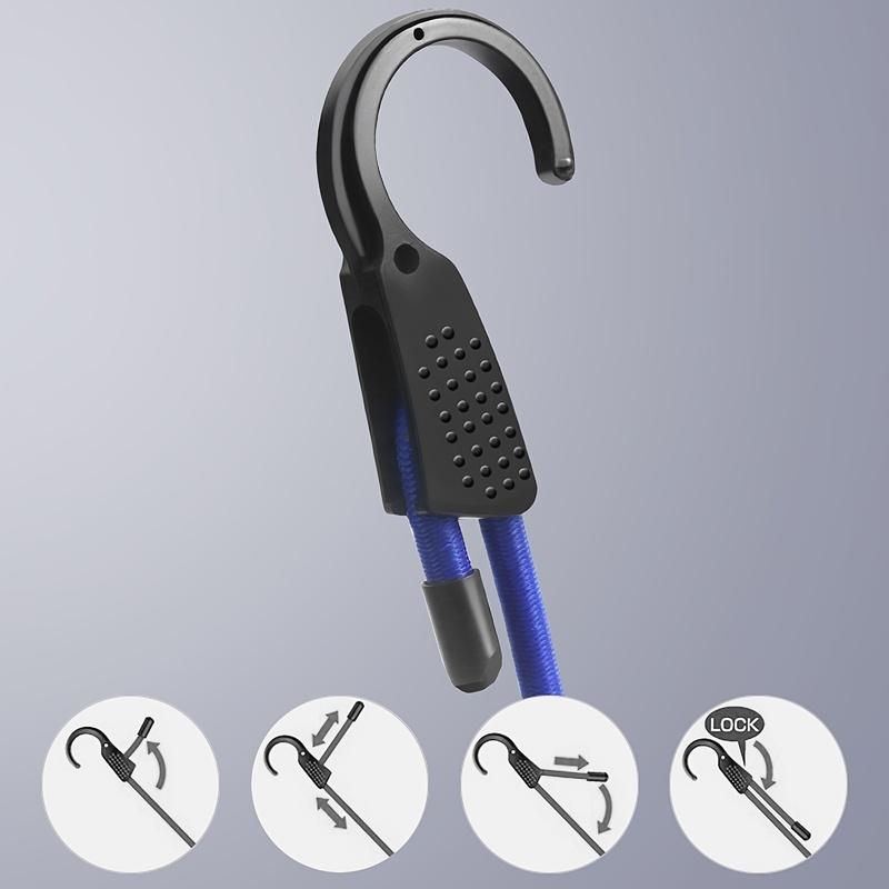 1.5m Elastic Strap Adjustable Tension Belt Car Clothesline Hook Cargo Luggage Lashing Buckle Rope for Motorcycle Travel