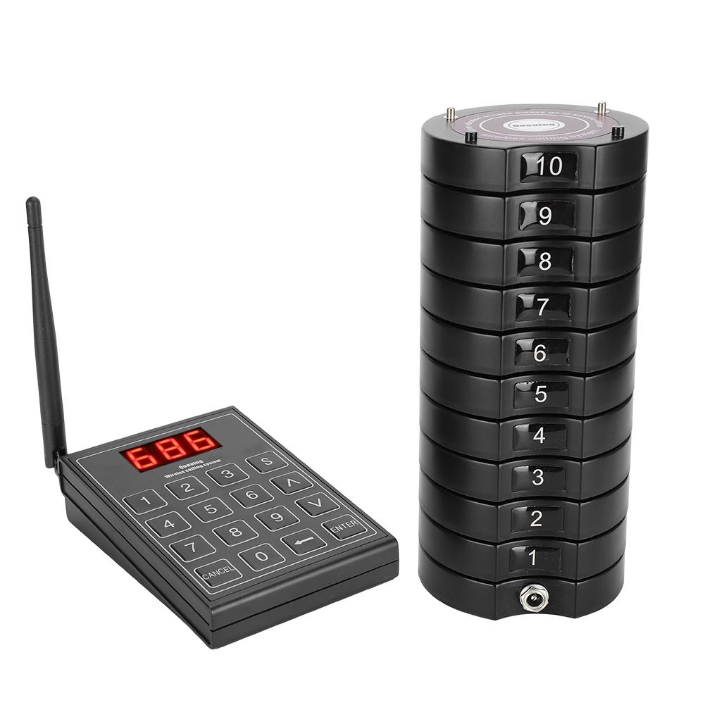 668-S Wireless Guest PaginG Queuing System 1 Tastatur Sender+10 Coaster Pager