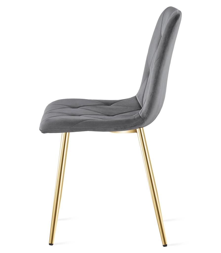LIBRA chair - dark gray velvet / gold legs x 3