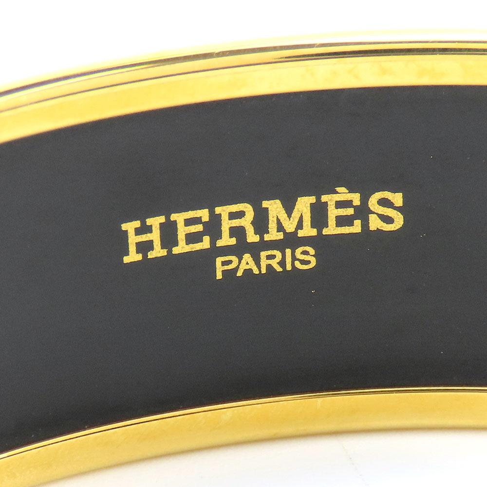 Used HERMES Bangle Emilel GM Metal 32.9g Orange Bracelet
