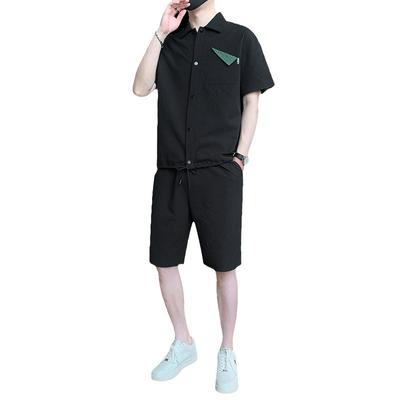Trendy Set Men's Oversized Summer Short Sleeved T-shirt Loose Top Clothing Shorts Casual Sports Two-piece Set